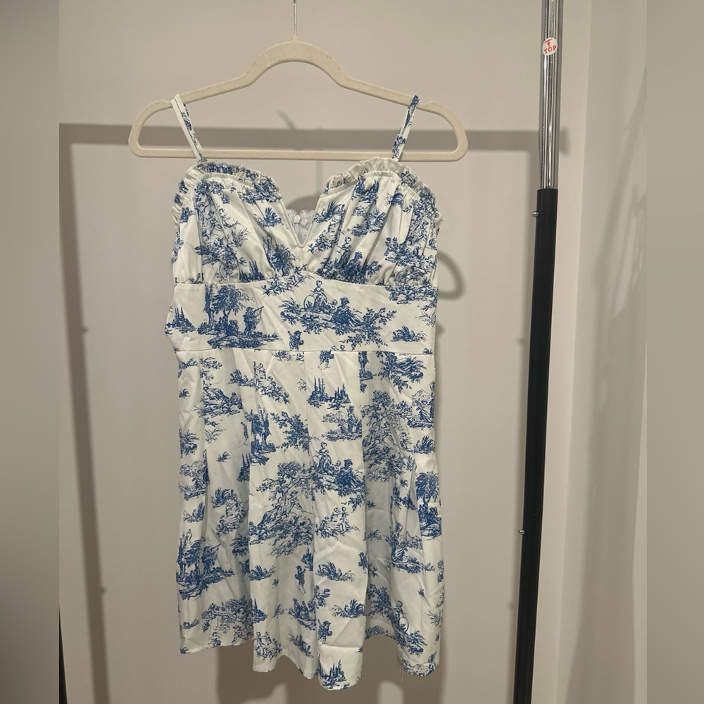 Cider Women’s Blue and White Printed Jumpsuit with Pockets